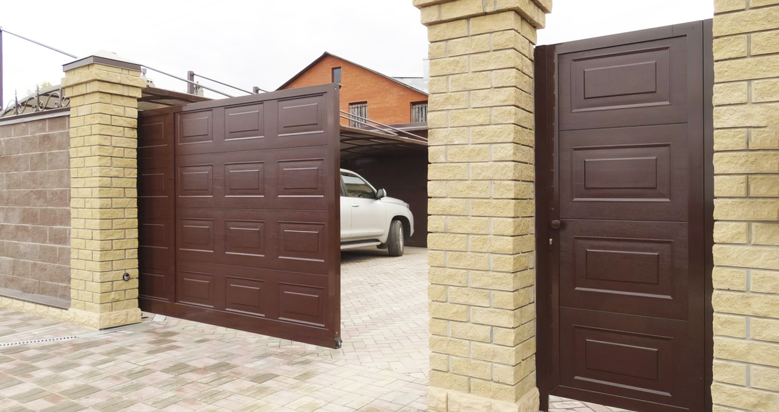 Ворота с калиткой в Полтавской под ключ